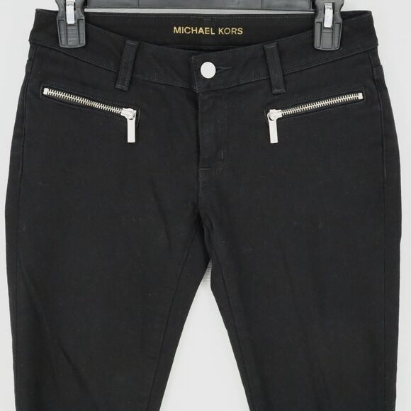 Michael Kors Jeans Petites 2P Black Izzy Skinny Stretch Denim Zip Pockets - Picture 7 of 16